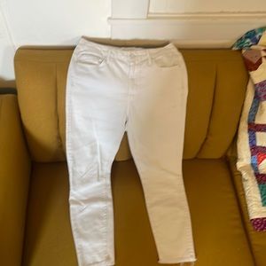 Mother high waisted Looker ankle fray jeans